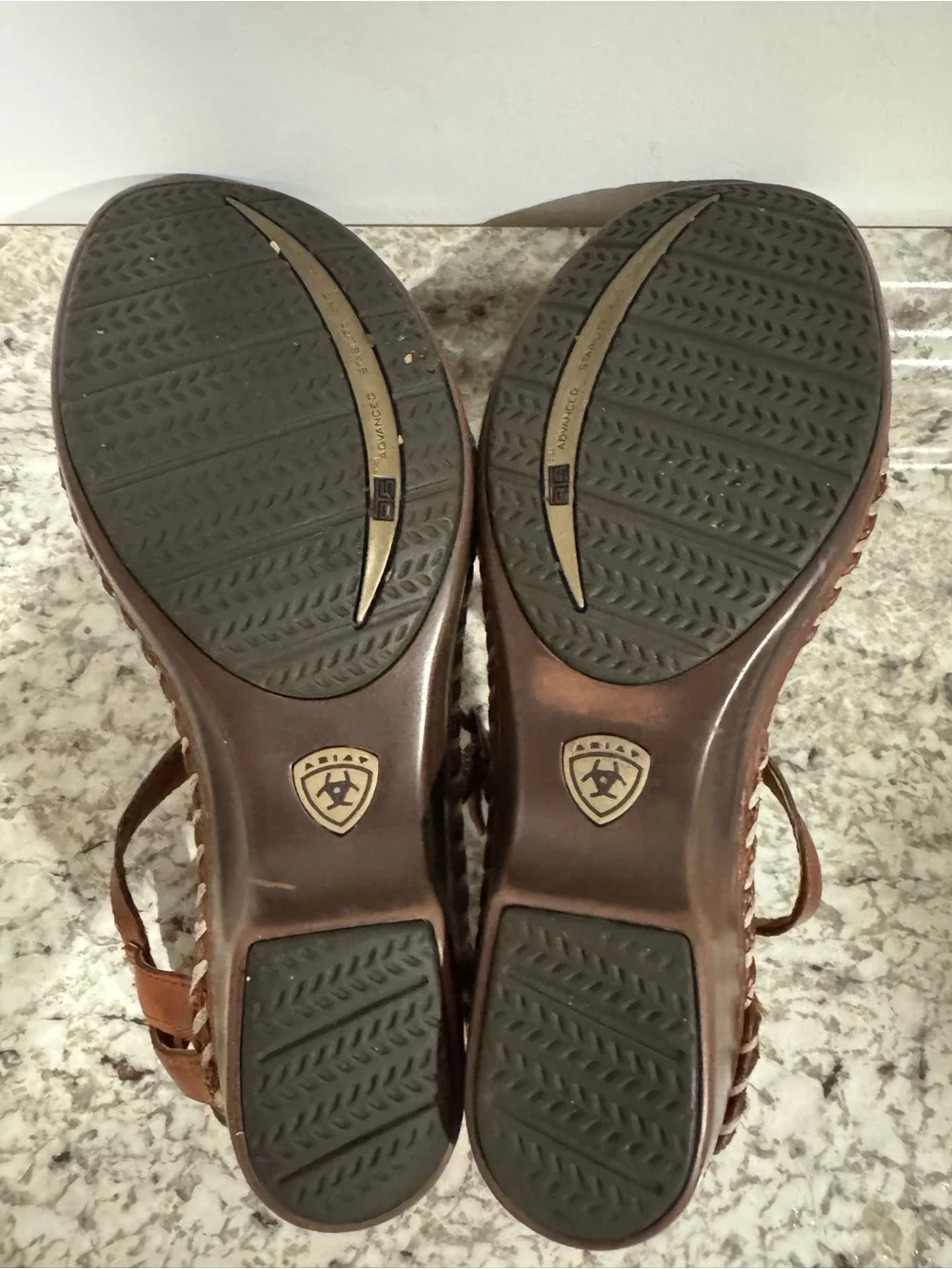 Ariat Shalimar Leather T-Strap Buckle Wedge Gladiator Sandals Women’s Size 8B
